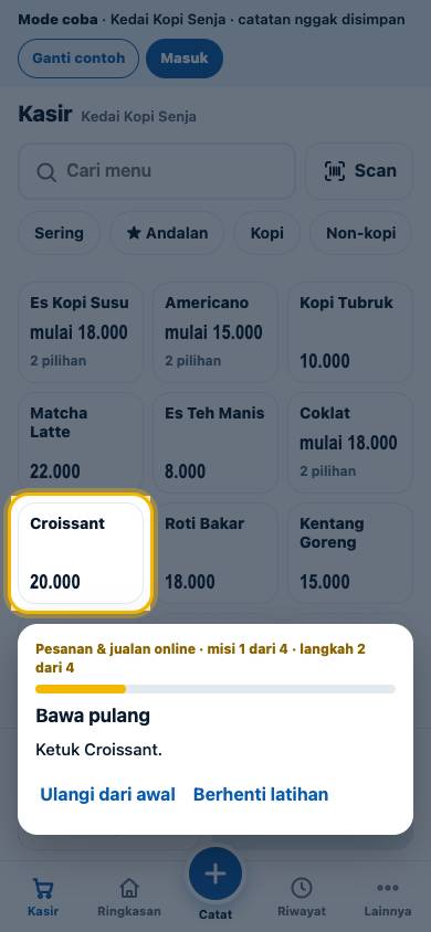 Langkah 2: Ketuk Croissant.