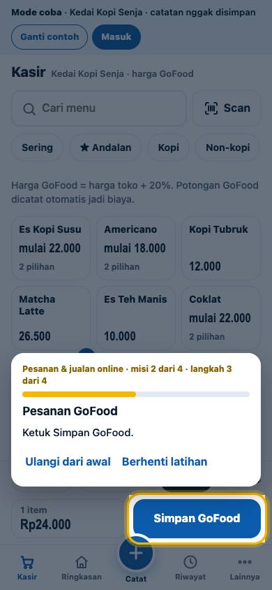 Langkah 3: Ketuk Simpan GoFood.