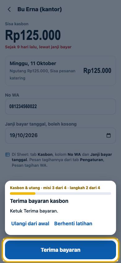 Langkah 2: Ketuk Terima bayaran.