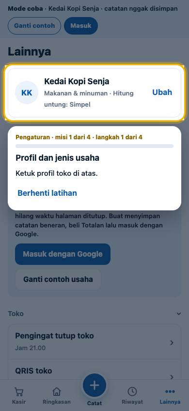 Langkah 1: Ketuk profil toko di atas.