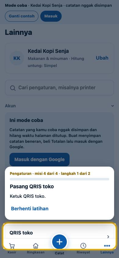Langkah 1: Ketuk QRIS toko.