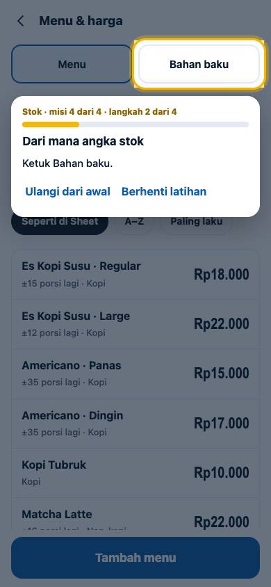 Langkah 2: Ketuk Bahan baku.